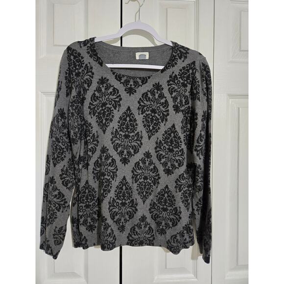 Old navy xl women's gray damask sweater - Picture 1 of 10